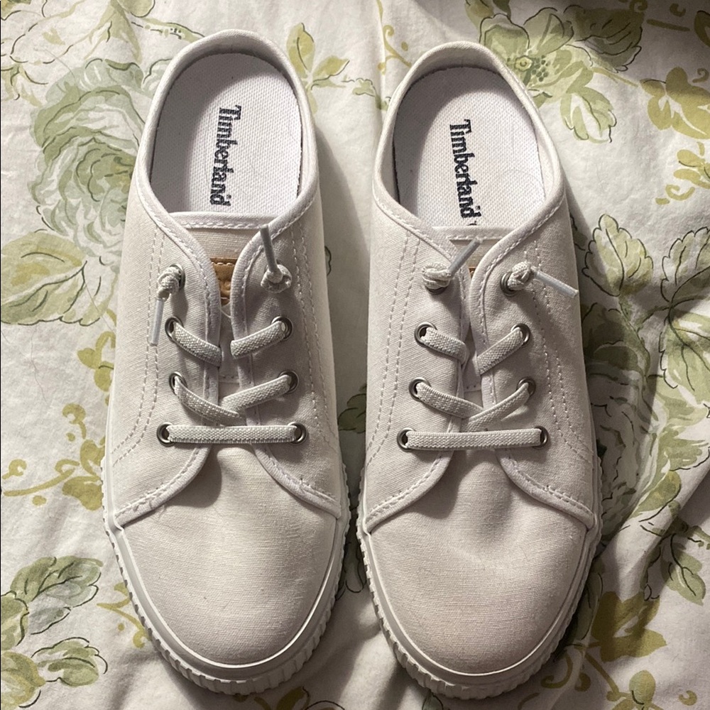 Timberland White Canvas Sneakers